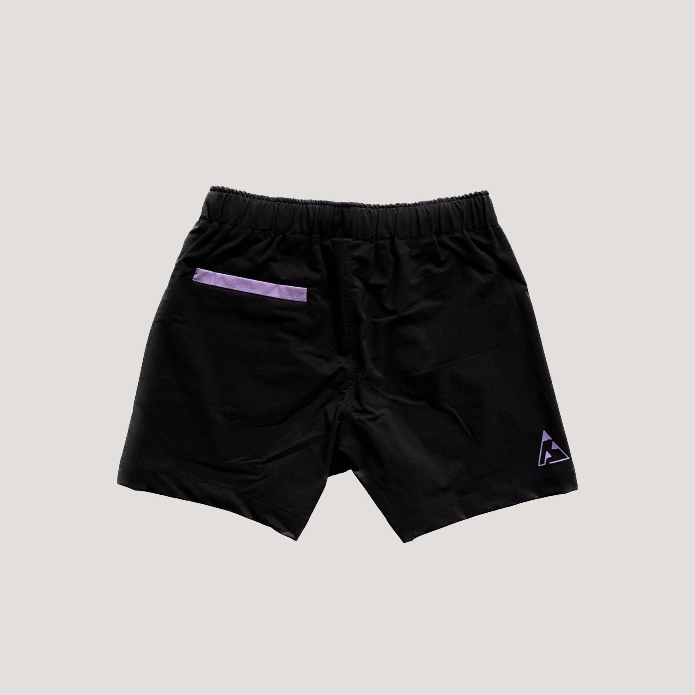 Shorties - Black (with lilac back pocket)