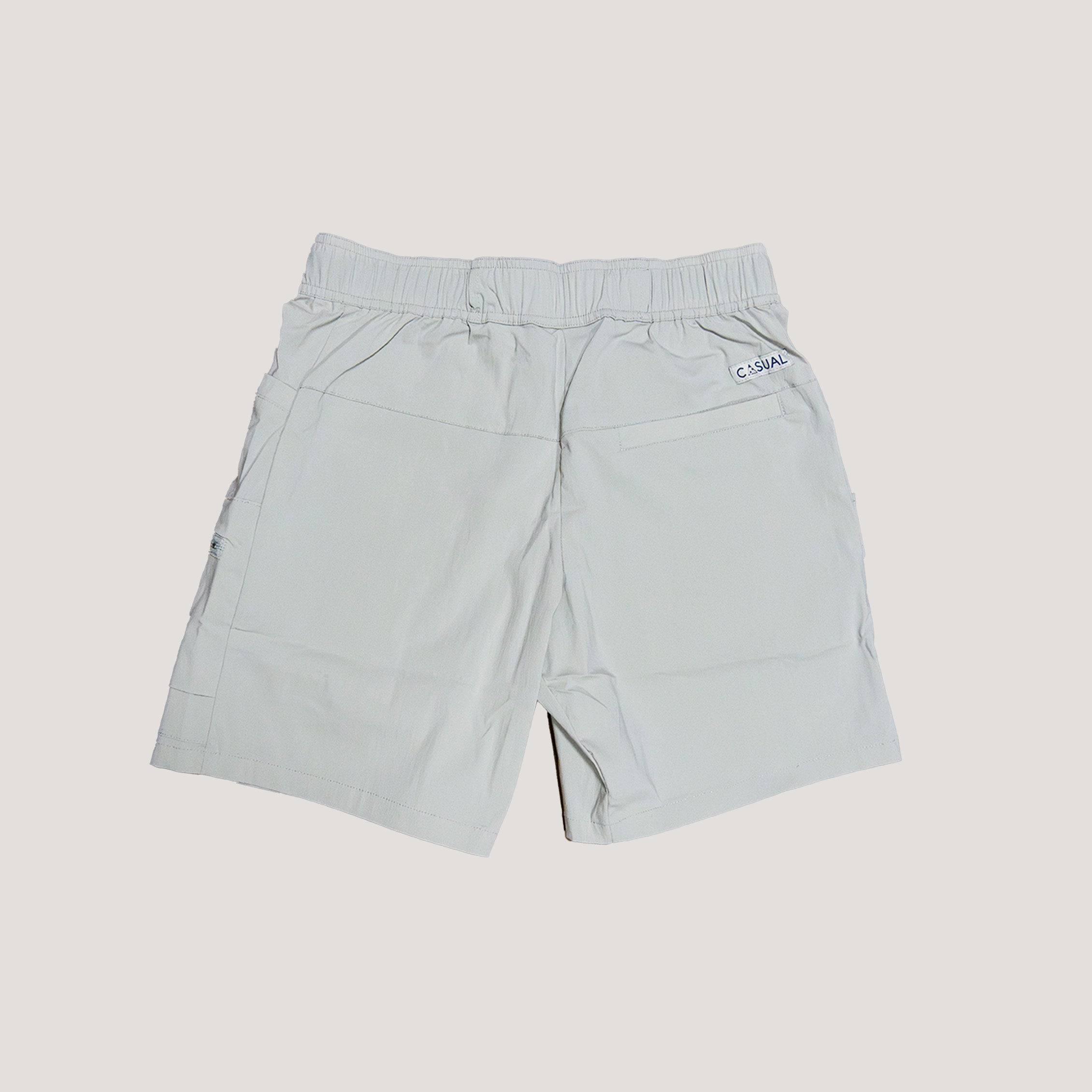Cargo Shorts V2 - Birch White (with emerald teal belt)