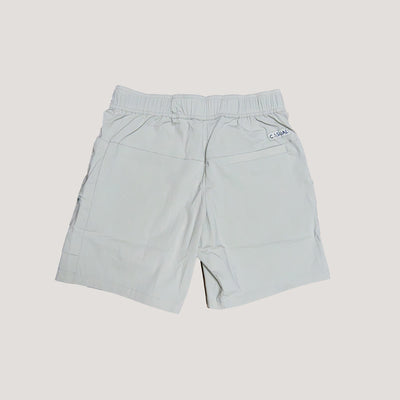 Cargo Shorts V2 - Birch White (with emerald teal belt)