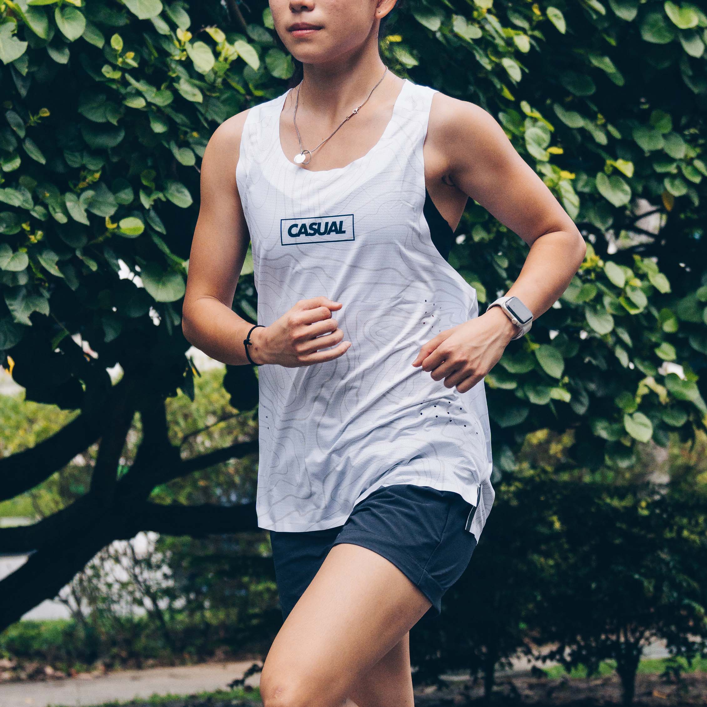 Casual × Aruta Performance Singlet - White Racer Back